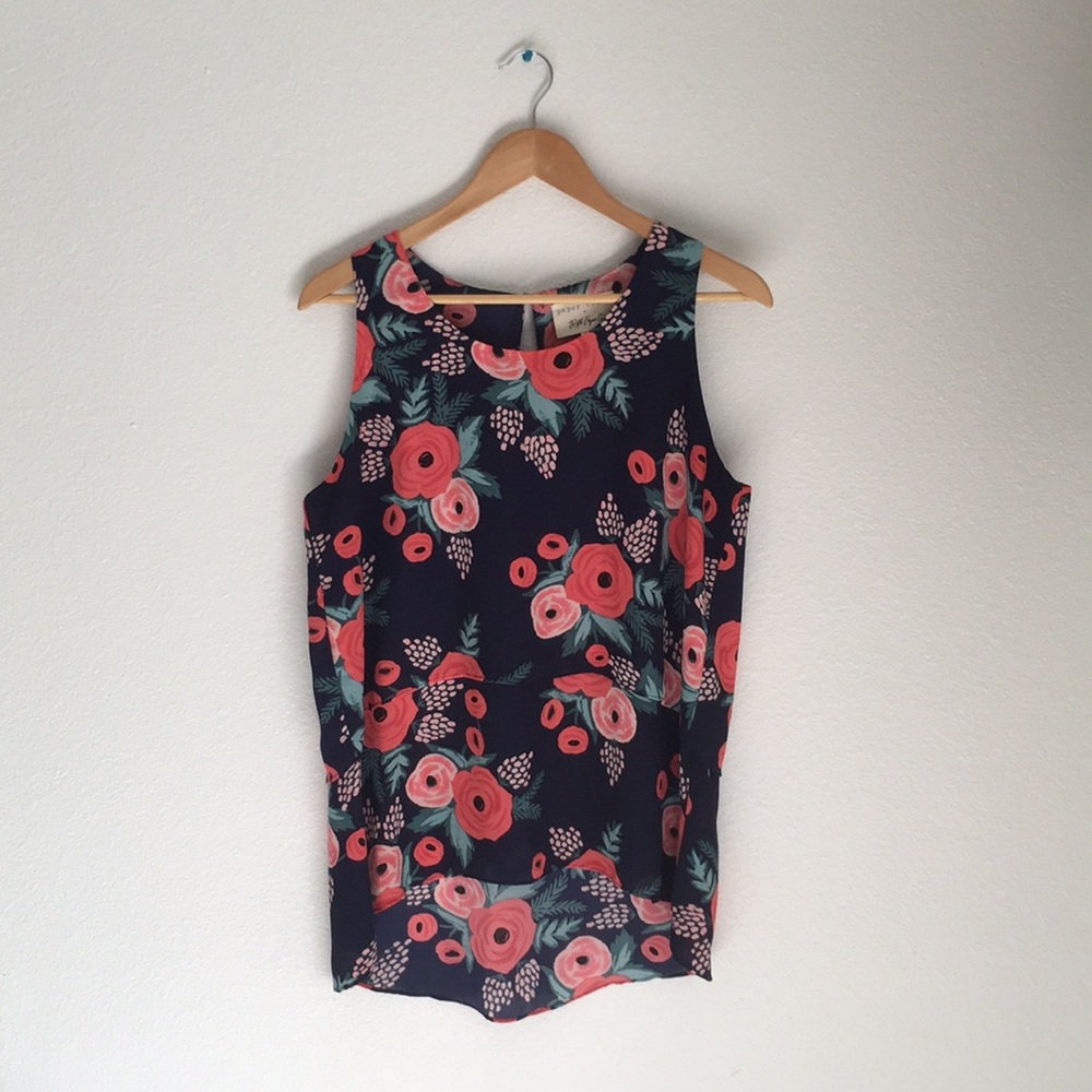 paper crown + Rifle Paper Co. floral blouse